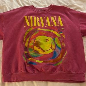 Urban Outfitters Hot Pink Nirvana Crew